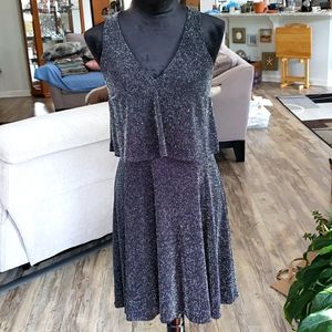 💥Sparkly Dress by Express - Black & Silver - M
